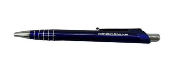 Kugelschreiber blau metallic