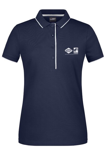 Damen Polo Stripe navy/weiß mit Swietelsky-Faber-Stick