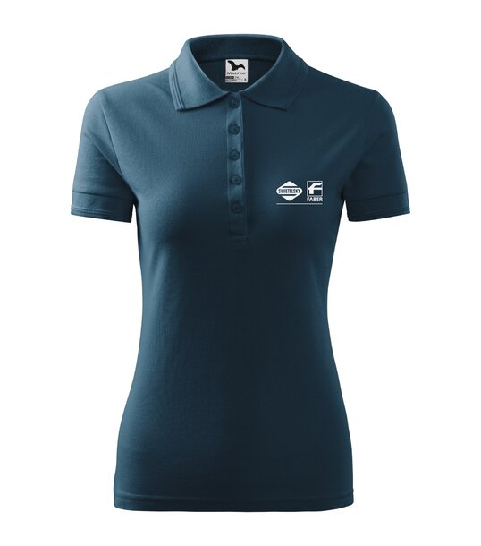 Damen Pique Polo marineblau mit Swietelsky-Faber-Stick