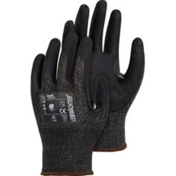 Leibwächter LW550 Basalt, Nylon-Elasthan-Handschuh mit Nitril-Beschichtung, Polybeutel