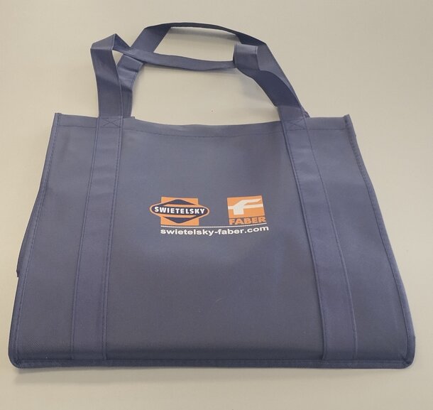 Baumwollbeutel blau mit Logo