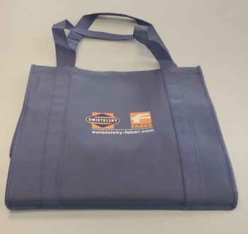 Baumwollbeutel blau mit Logo